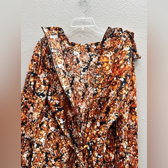 Camilla And Marc Dress Size 6 Orange Mini Fall Designer Mini Floral - Picture 6 of 8